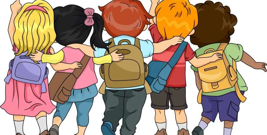 Cartoon-Kids-with-School-Bags