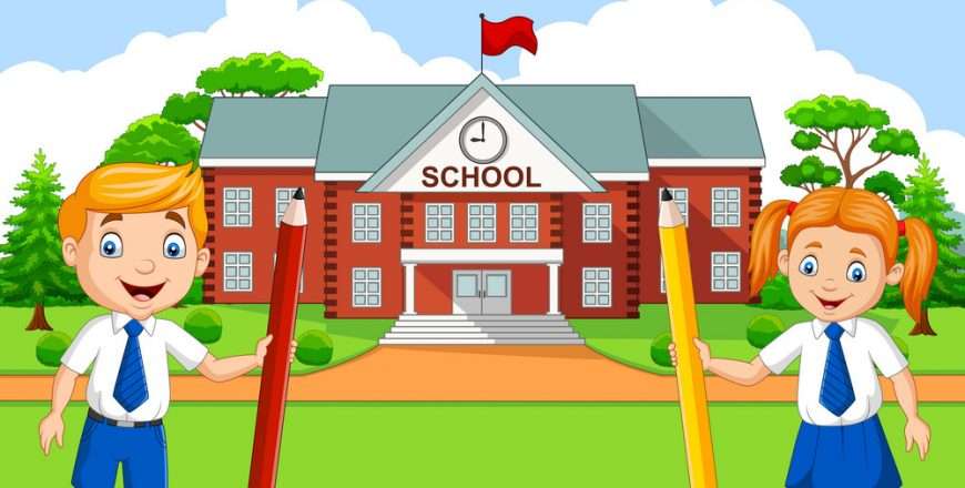 cartoon-school-kids-in-school-yard-vector-26899763